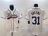 Men's Detroit Tigers #31 Riley Greene White With Patch Cool Base Stitched Jersey,baseball caps,new era cap wholesale,wholesale hats